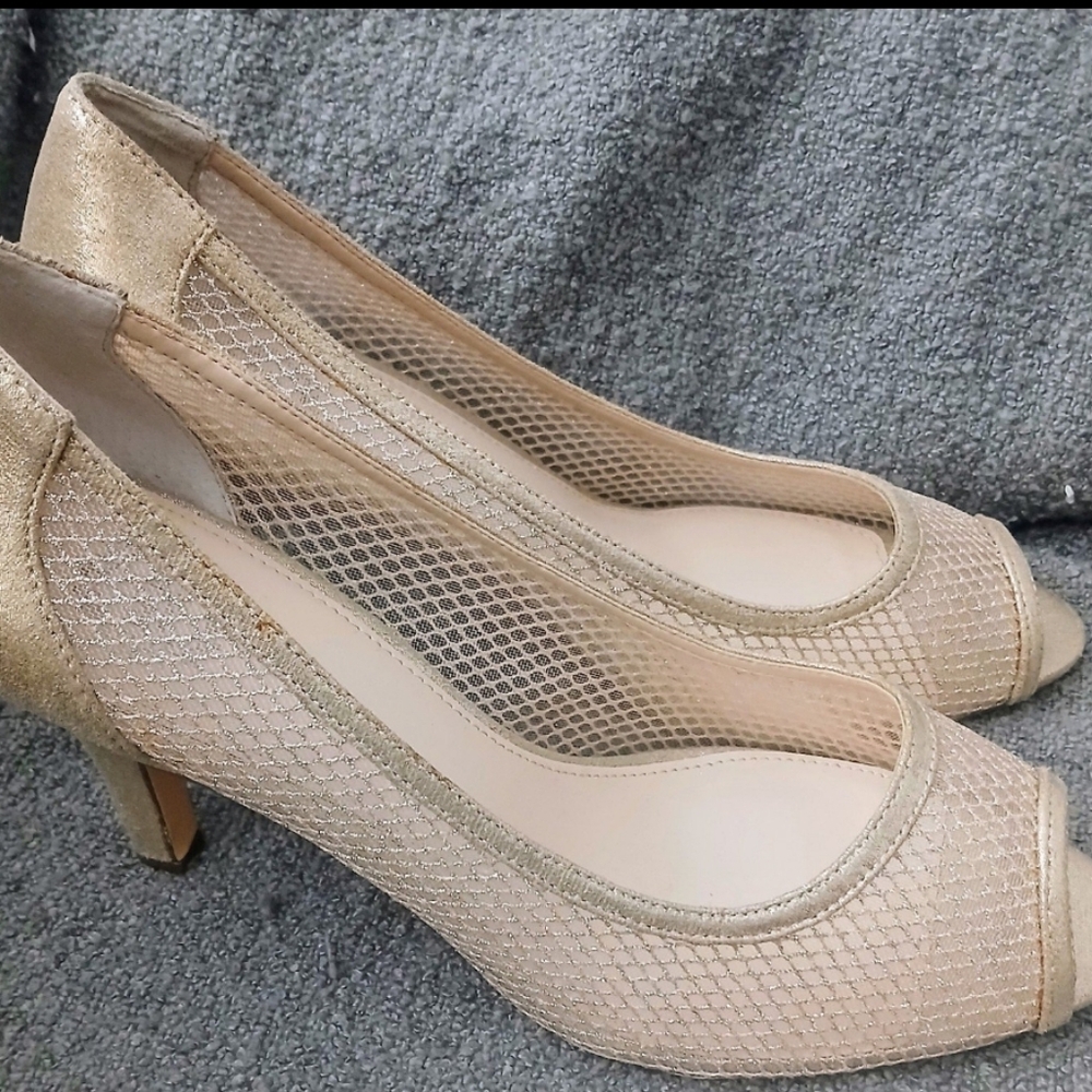 I.Miller Gold Mesh Heels